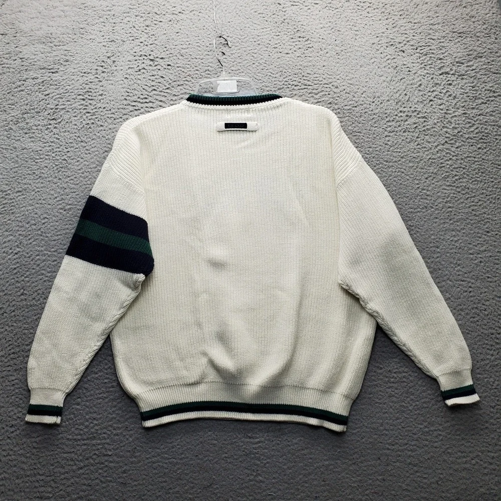 Vintage IZOD Sport Tennis Sweater Mens Large Multi Heavy Knit Crew Neck EUC RARE